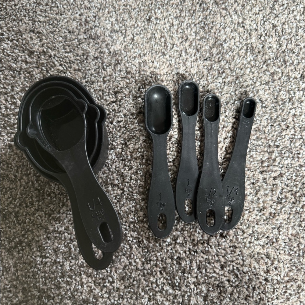 $2 Add on- Black Measuring Cups and Spoons Set - Kitchen Essentials